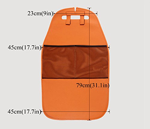 2 Pack Kick Mats Seat Back Protector (Waterproof, PU Leather, Organizer)