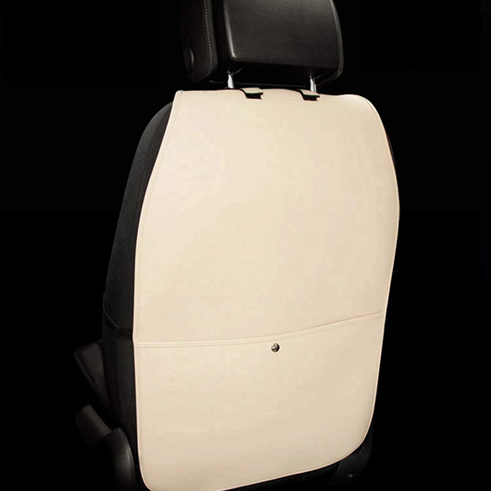 2 Pack Kick Mats Seat Back Protector (Waterproof, PU Leather, Organizer)