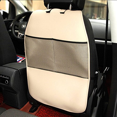 2 Pack Kick Mats Seat Back Protector (Waterproof, PU Leather, Organizer)