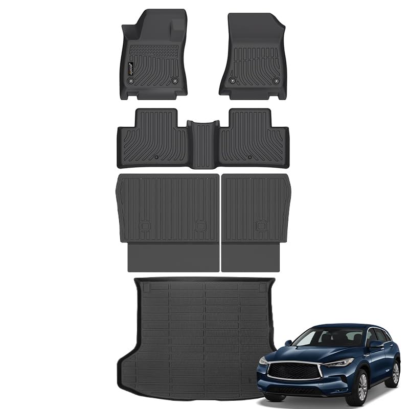 All-Weather Car Floor Mats Full Set (TPE, Cargo & Rear Back Mat)