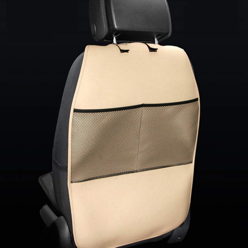 2 Pack Kick Mats Seat Back Protector (Waterproof, PU Leather, Organizer)