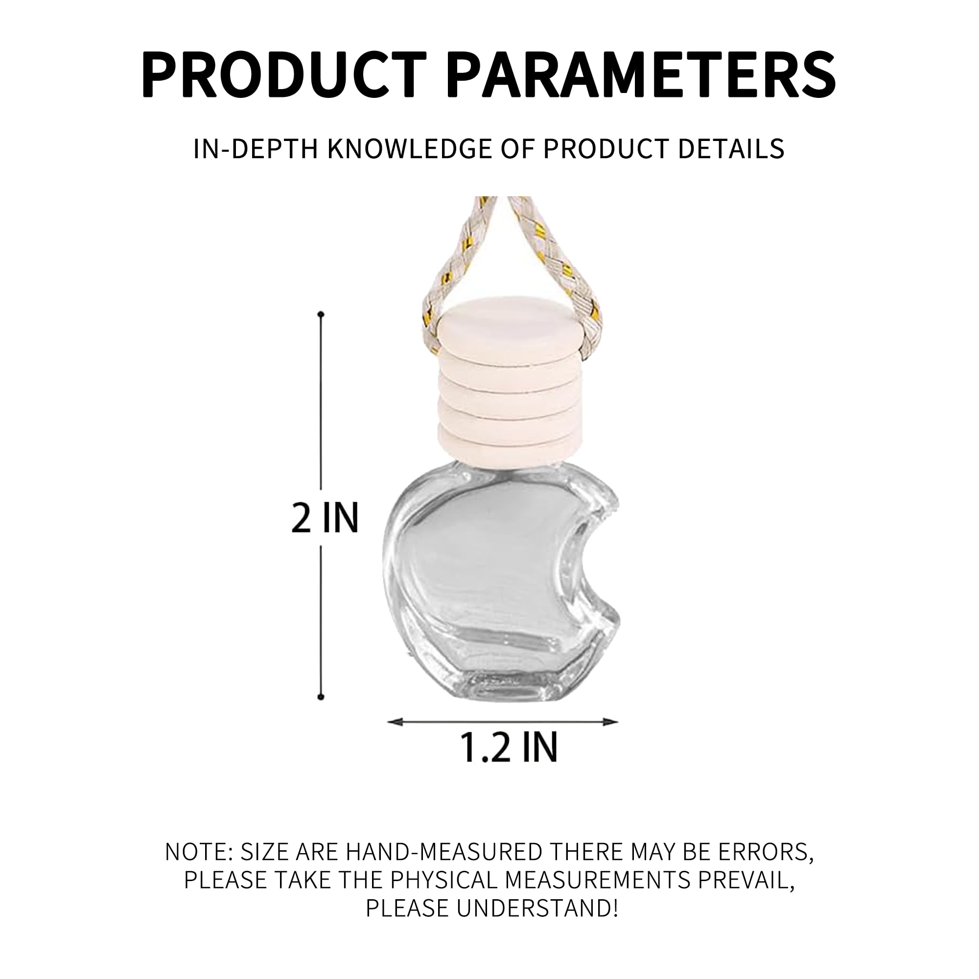 5PCS Hanging Car Air Freshener Diffuser (Glass Bottle, Aromatherapy)