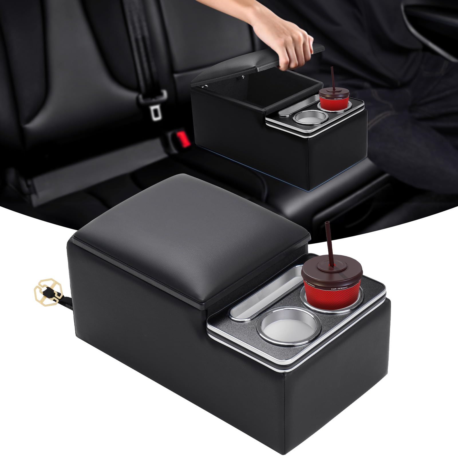 Bench Seat Center Console Organizer (Large Cup & Phone Holder)