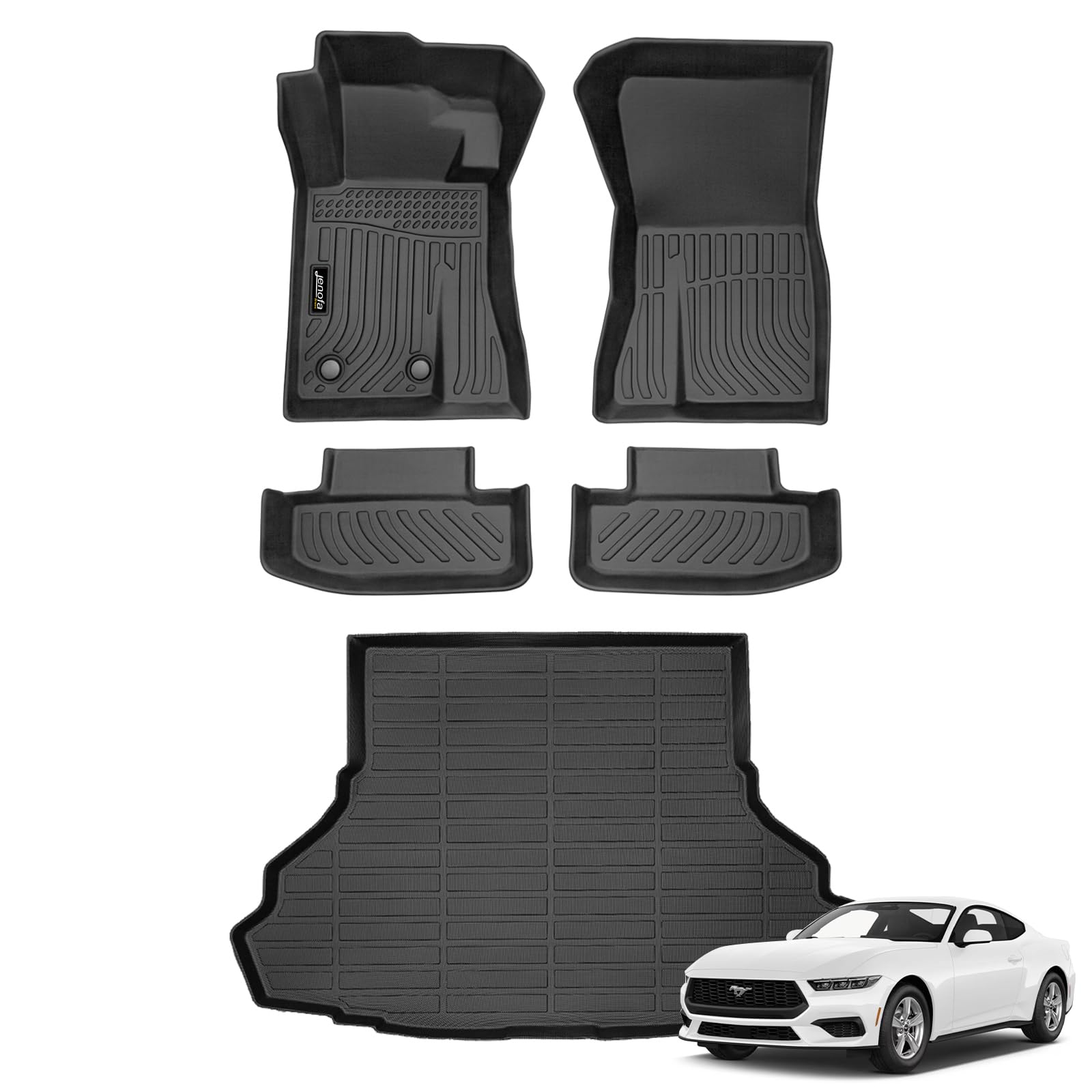 All-Weather Car Floor Mats Full Set (TPE, Cargo & Rear Back Mat)