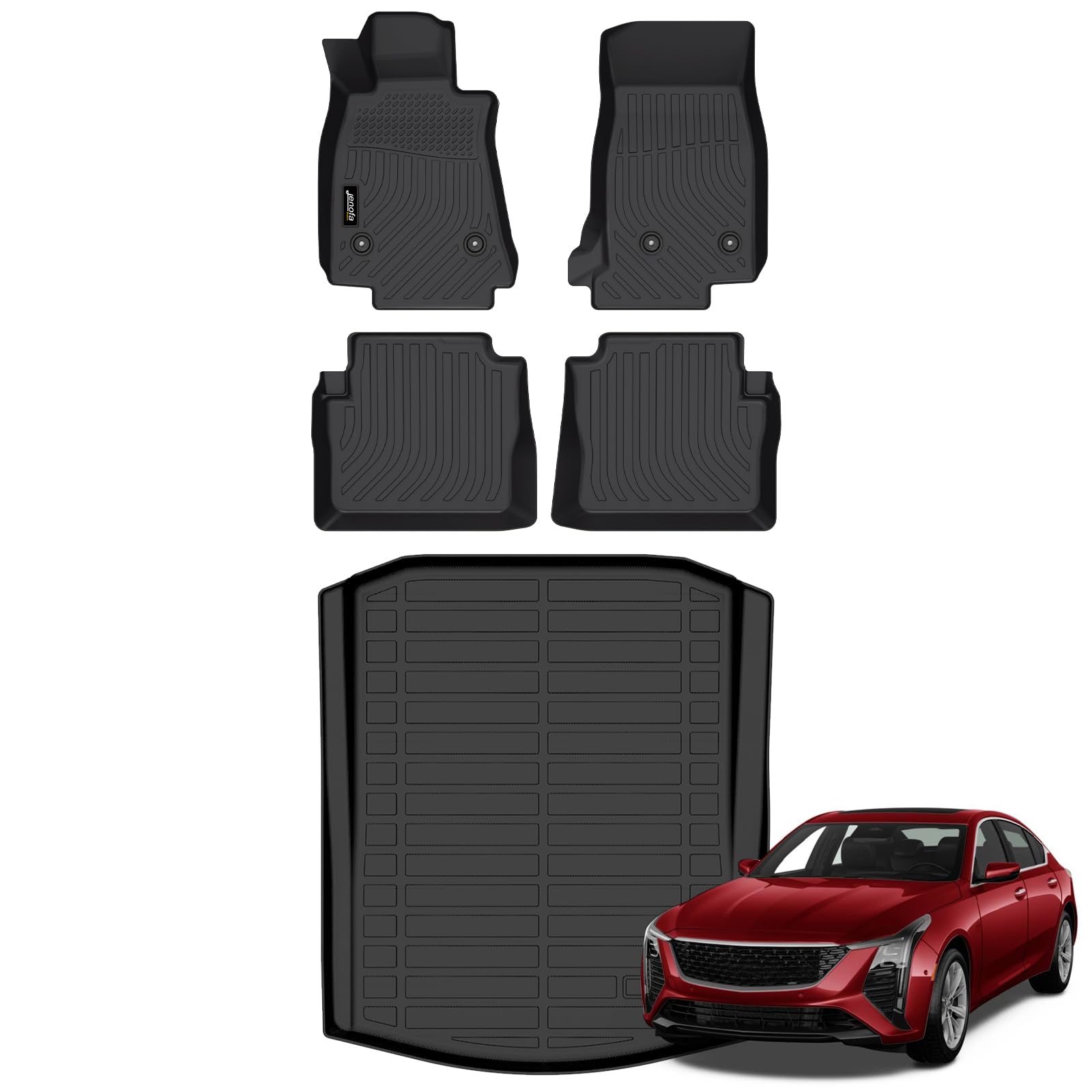 All-Weather Car Floor Mats Full Set (TPE, Cargo & Rear Back Mat)