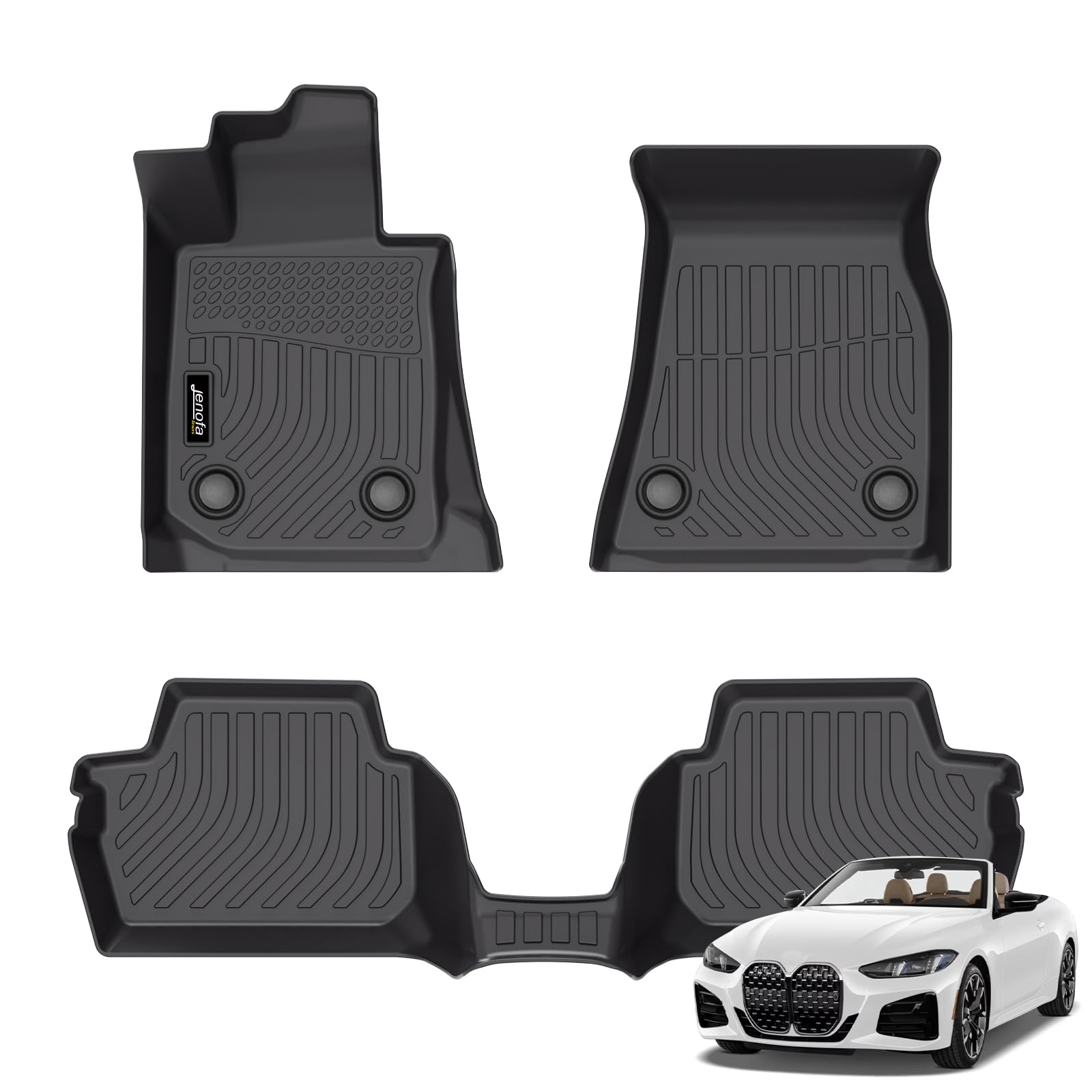 All-Weather Car Floor Mats Full Set (TPE, Cargo & Rear Back Mat)