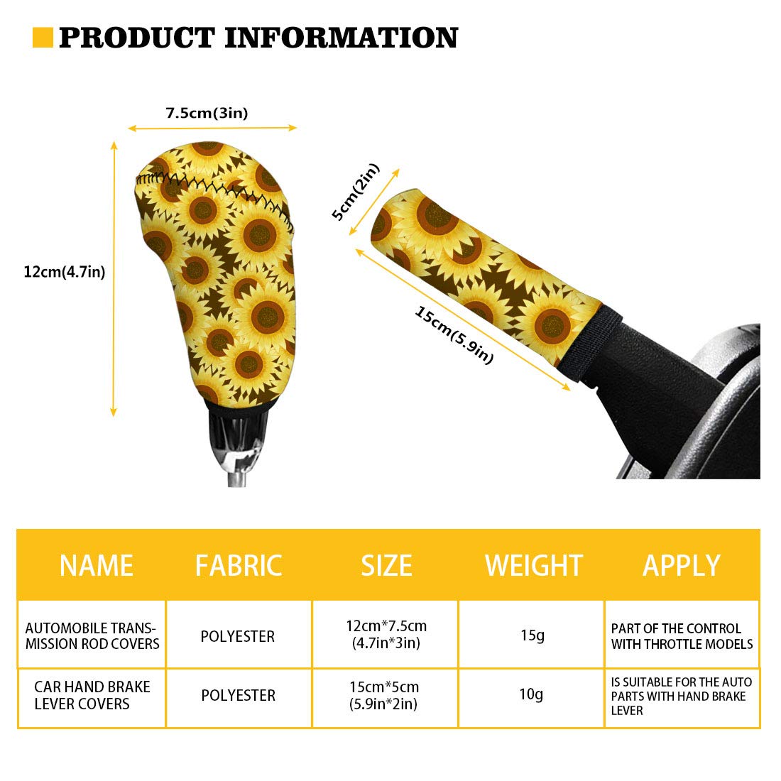 2-Piece Gear Shift & Handbrake Cover Set (Custom Pattern)