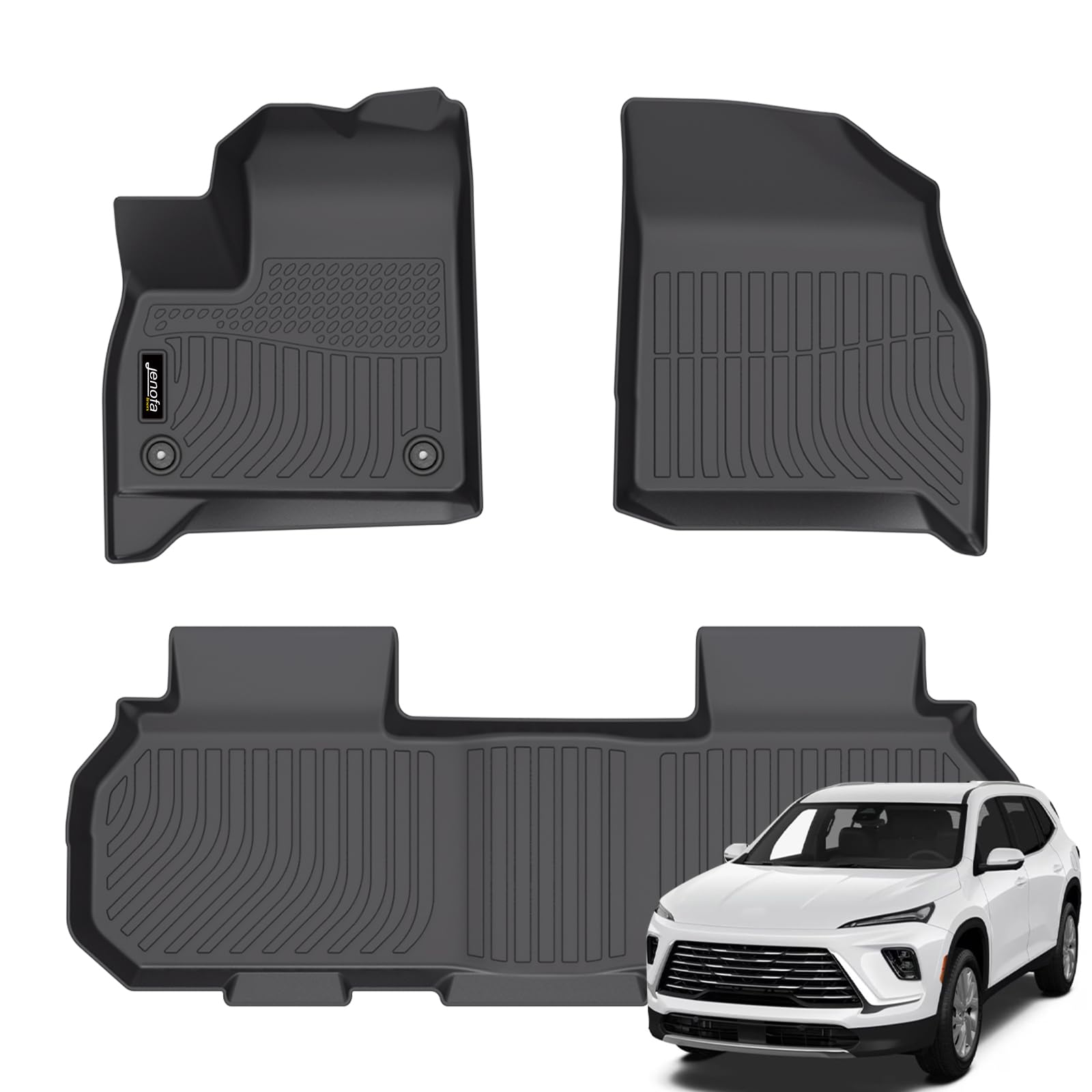 All-Weather Car Floor Mats Full Set (TPE, Cargo & Rear Back Mat)