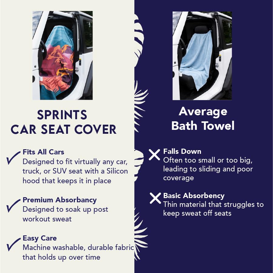 Athletic Running Towel Car Seat Cover (Microfiber)