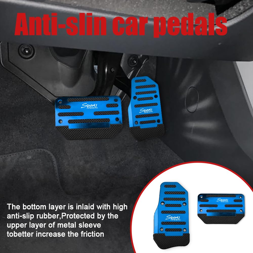 2PCS Aluminum Pedal Covers (Non-Slip, Universal)
