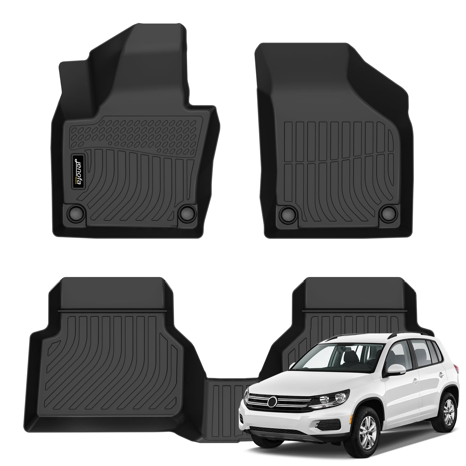 All-Weather Car Floor Mats Full Set (TPE, Cargo & Rear Back Mat)