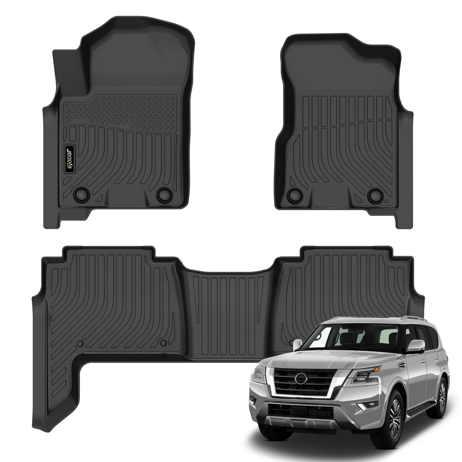 All-Weather Car Floor Mats Full Set (TPE, Cargo & Rear Back Mat)