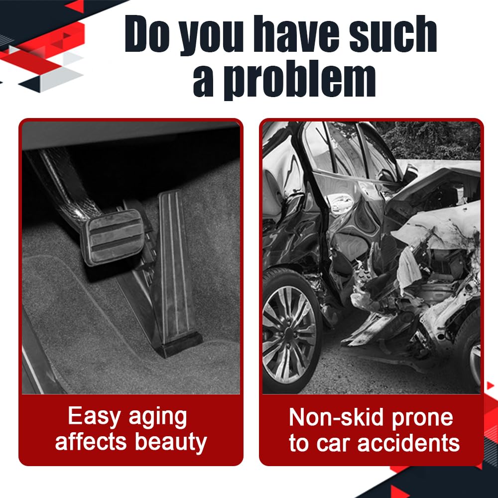 2PCS Aluminum Pedal Covers (Non-Slip, Universal)