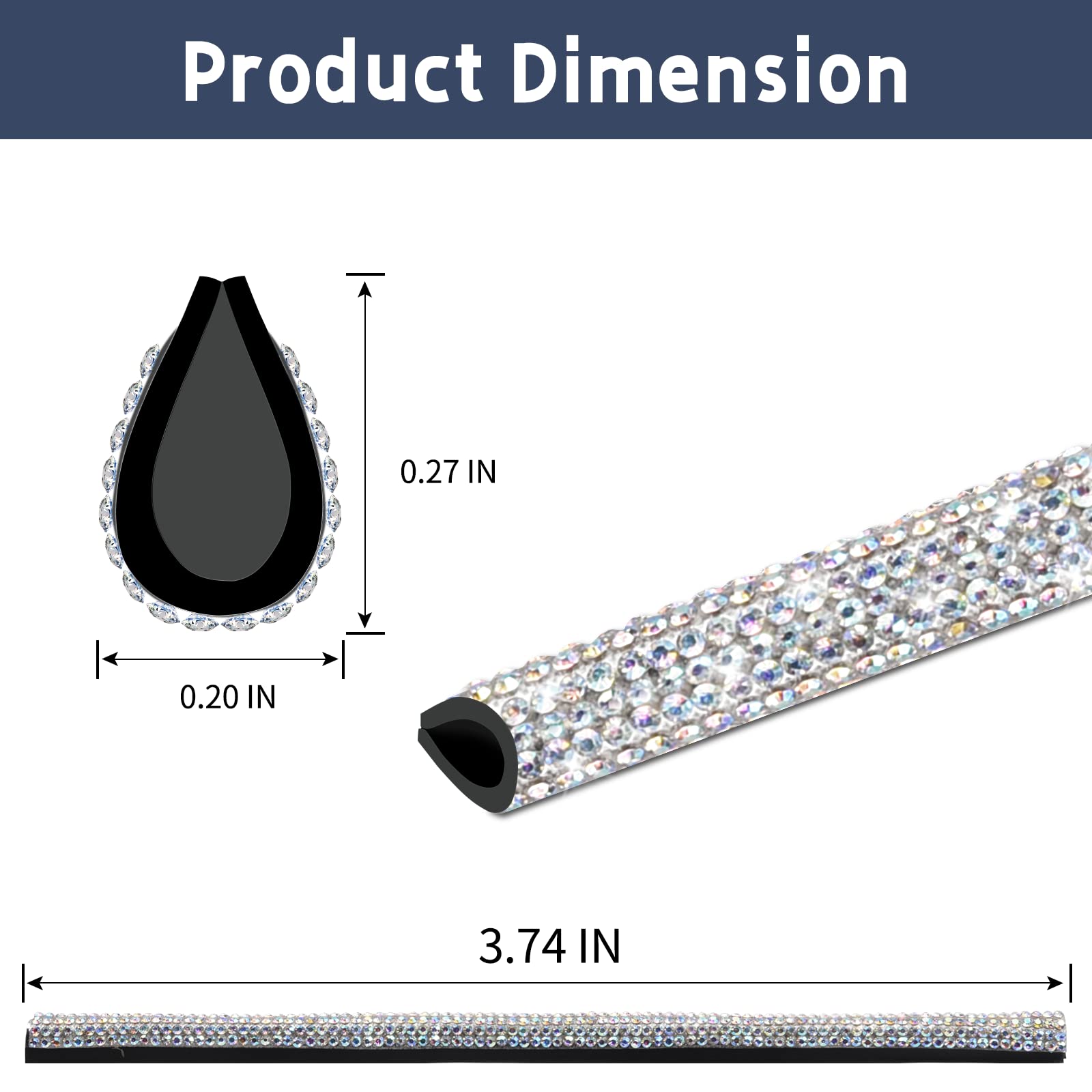 Bling Car Vent Trim Strips (10PCS, AC Outlet Decor)