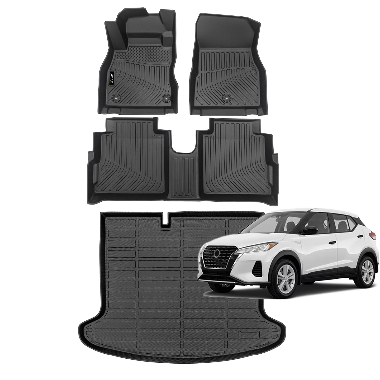 All-Weather Car Floor Mats Full Set (TPE, Cargo & Rear Back Mat)
