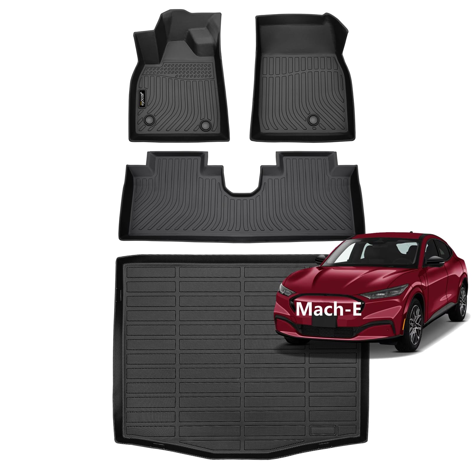 All-Weather Car Floor Mats Full Set (TPE, Cargo & Rear Back Mat)