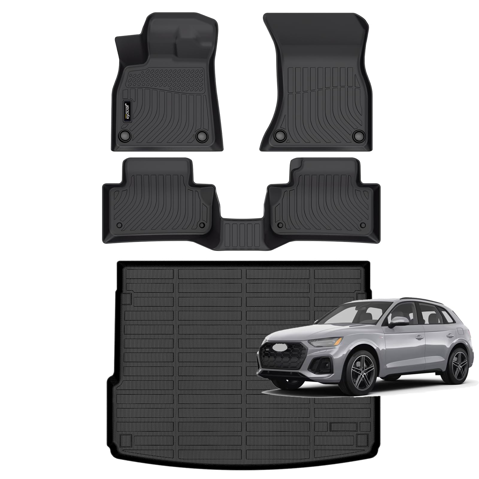 All-Weather Car Floor Mats Full Set (TPE, Cargo & Rear Back Mat)