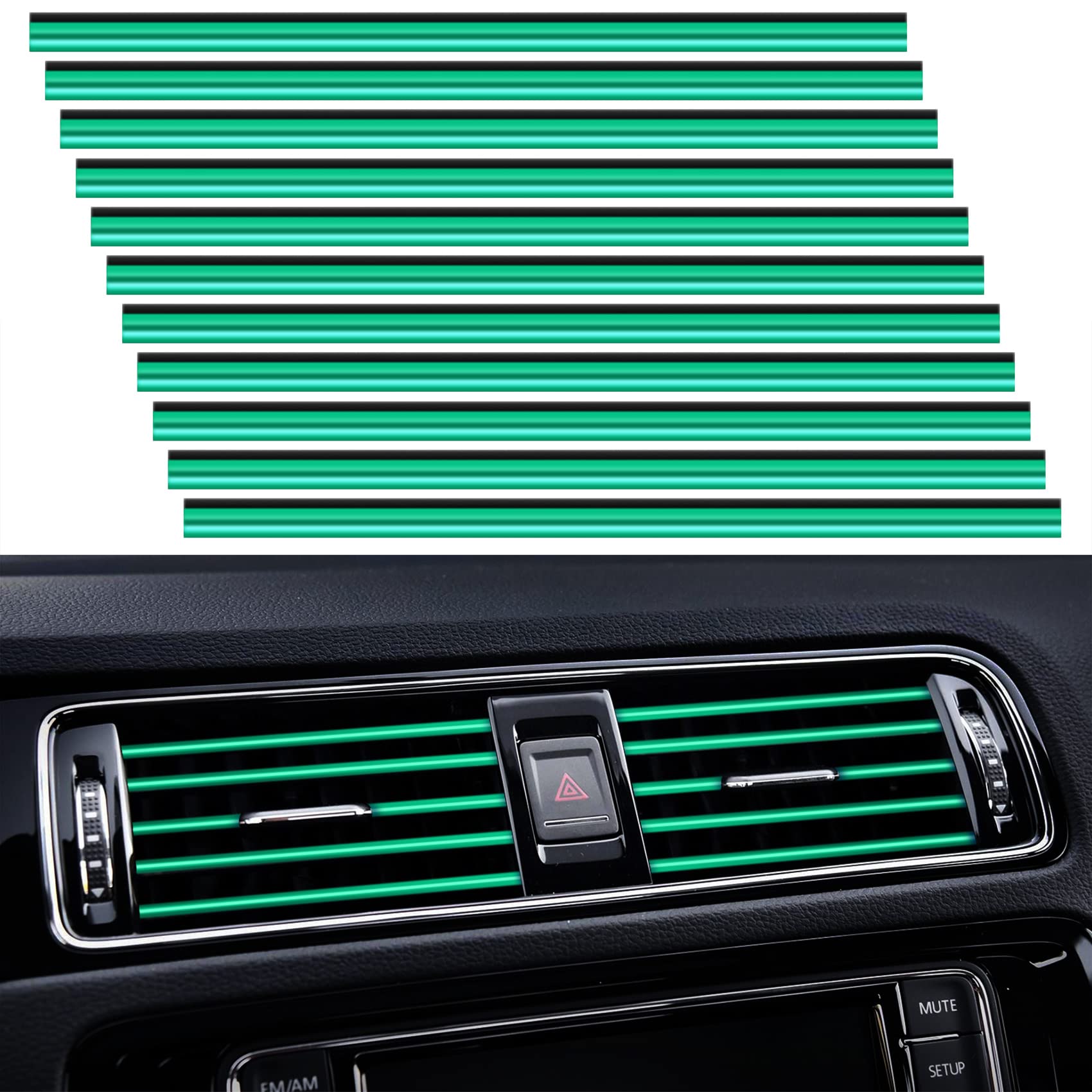 20PCS Car Air Vent Trim Strips (Flexible, Waterproof, Universal)