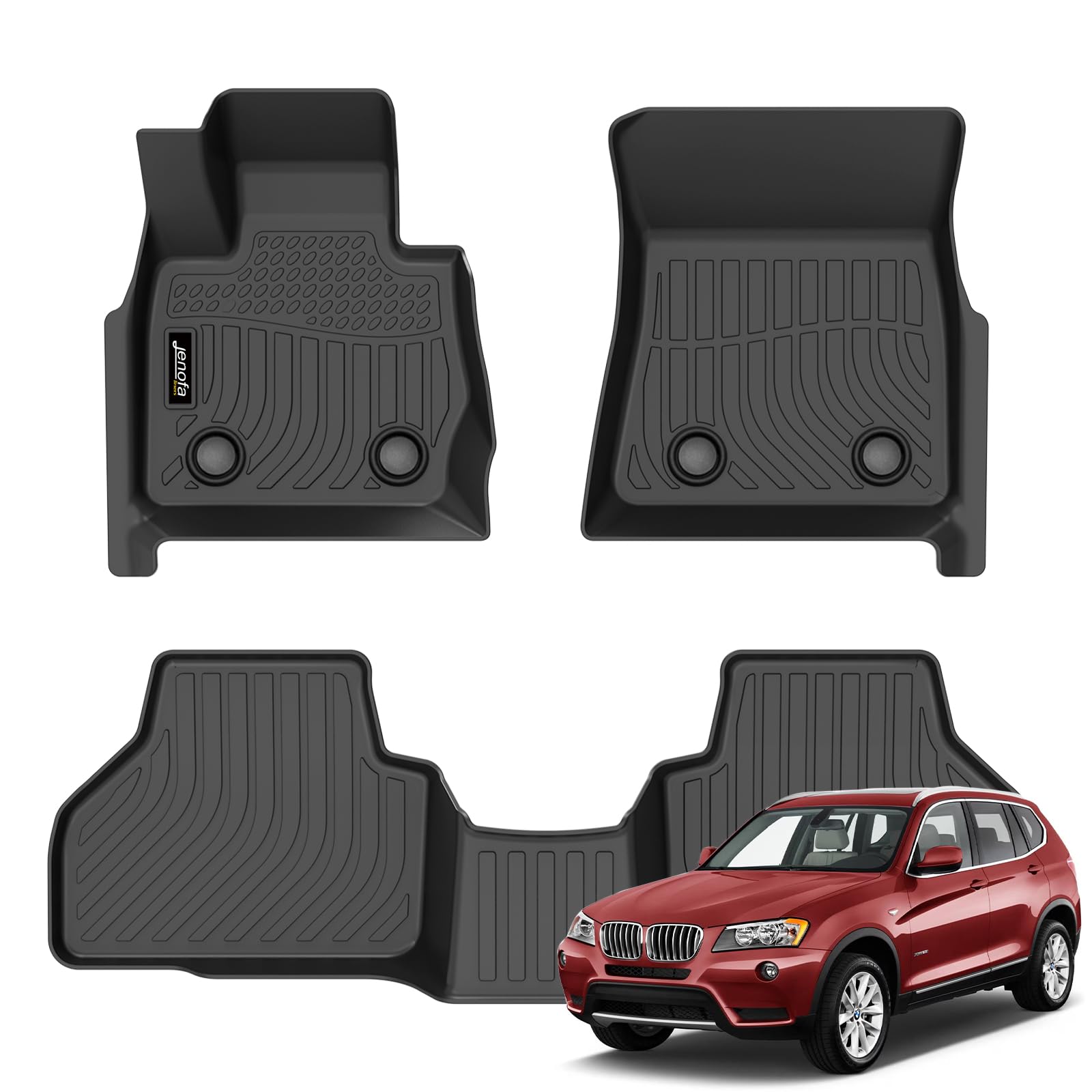All-Weather Car Floor Mats Full Set (TPE, Cargo & Rear Back Mat)