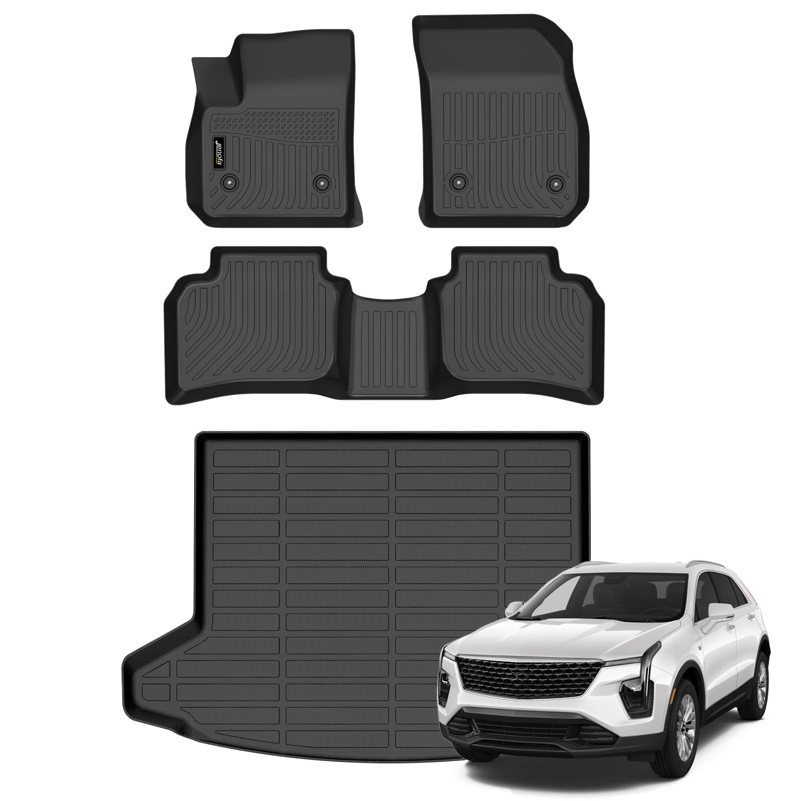 All-Weather Car Floor Mats Full Set (TPE, Cargo & Rear Back Mat)