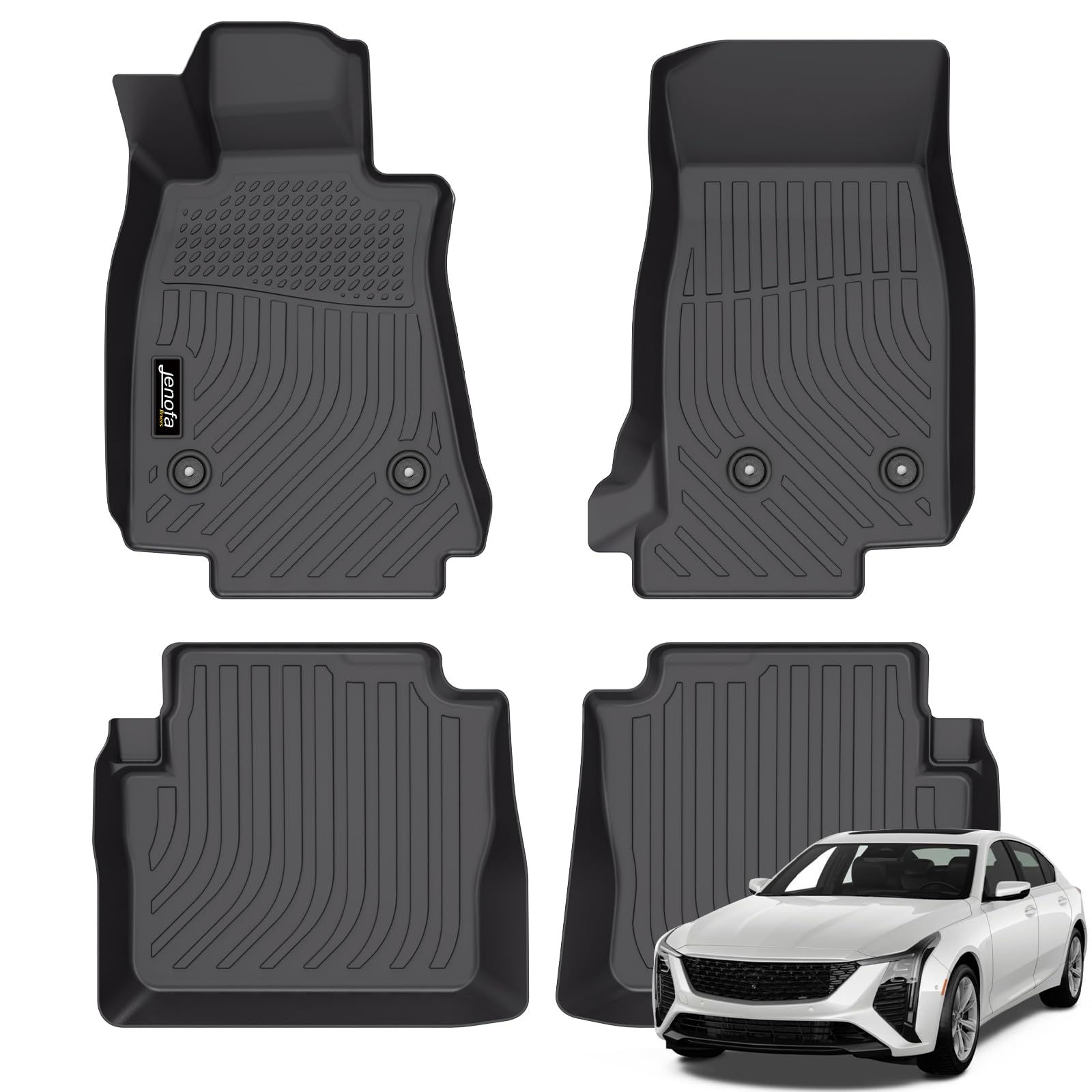 All-Weather Car Floor Mats Full Set (TPE, Cargo & Rear Back Mat)