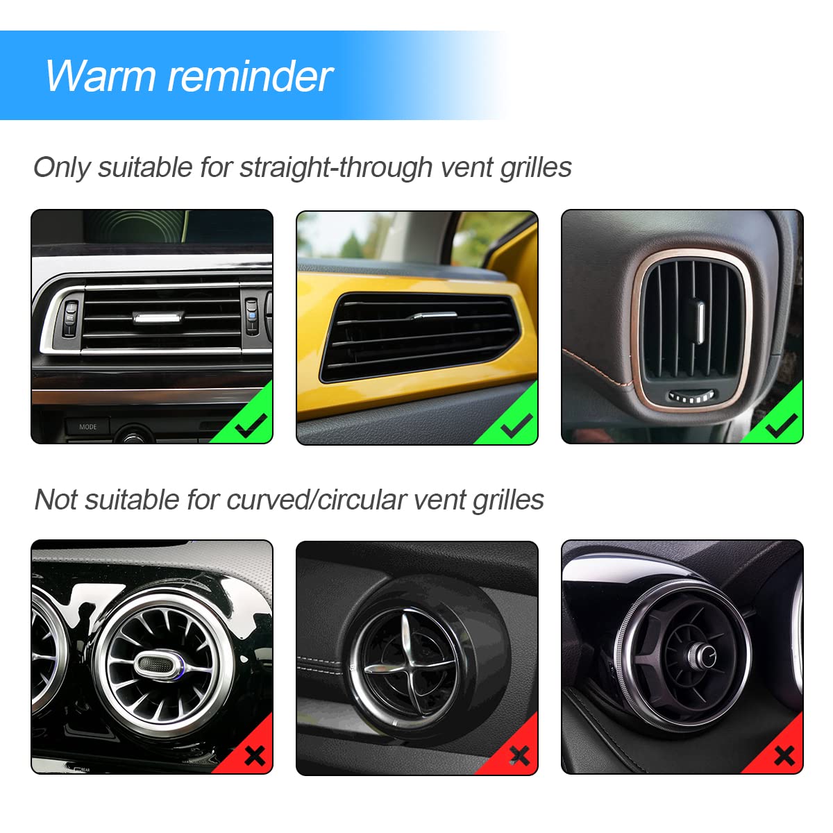 10PCS Bling Car Air Vent Trim (Rhinestone, Bendable, Universal)