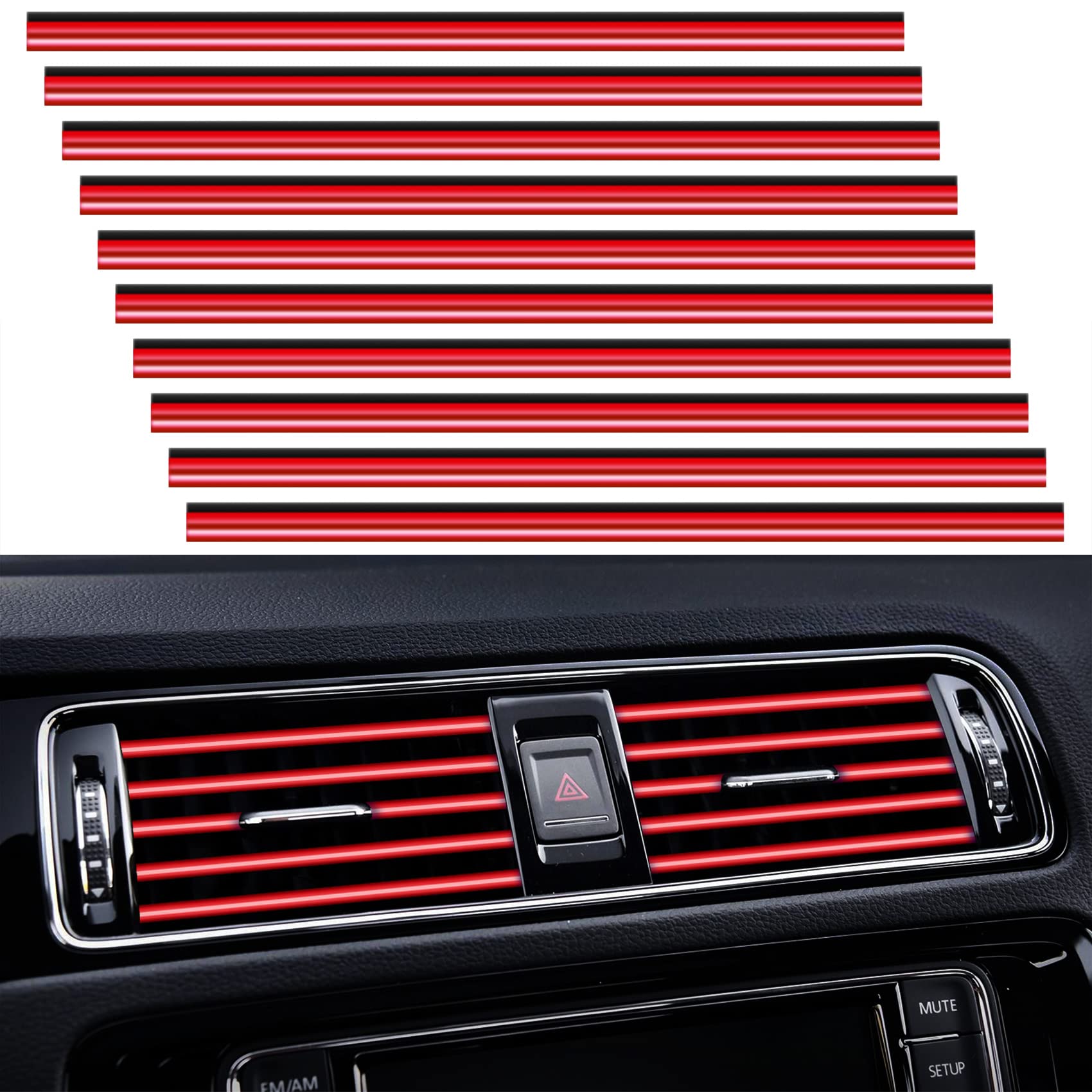 20PCS Car Air Vent Trim Strips (Flexible, Waterproof, Universal)