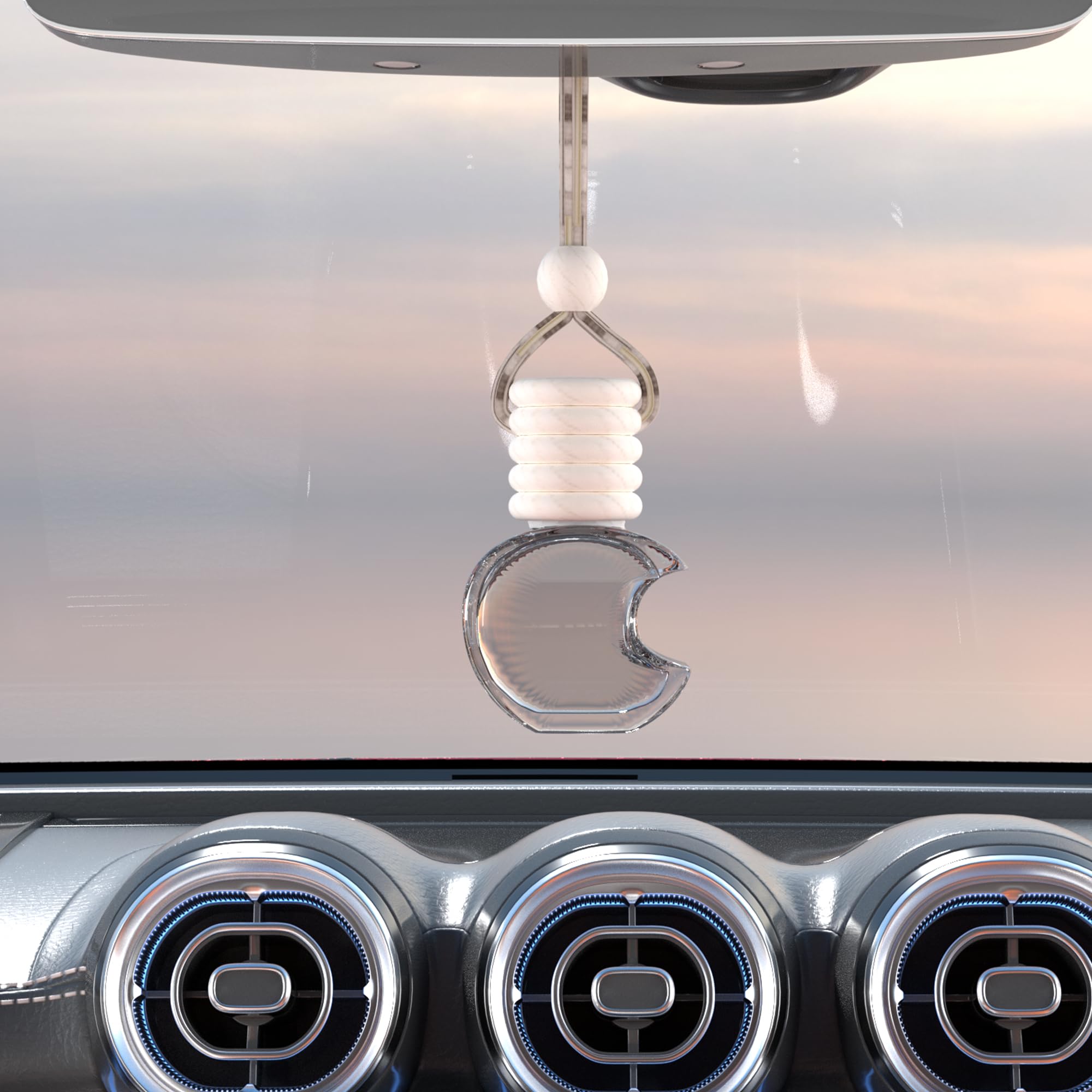 5PCS Hanging Car Air Freshener Diffuser (Glass Bottle, Aromatherapy)