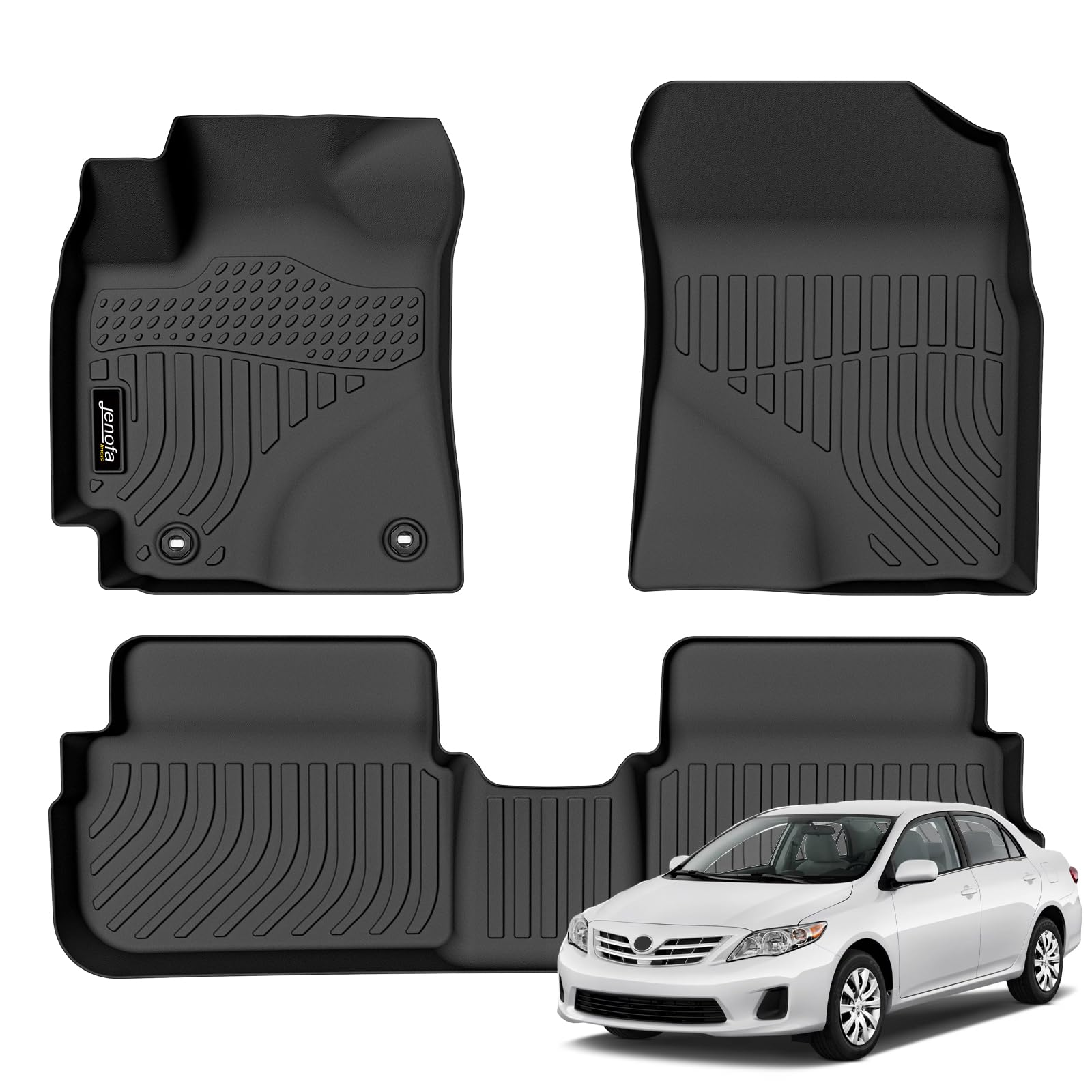 All-Weather Car Floor Mats Full Set (TPE, Cargo & Rear Back Mat)