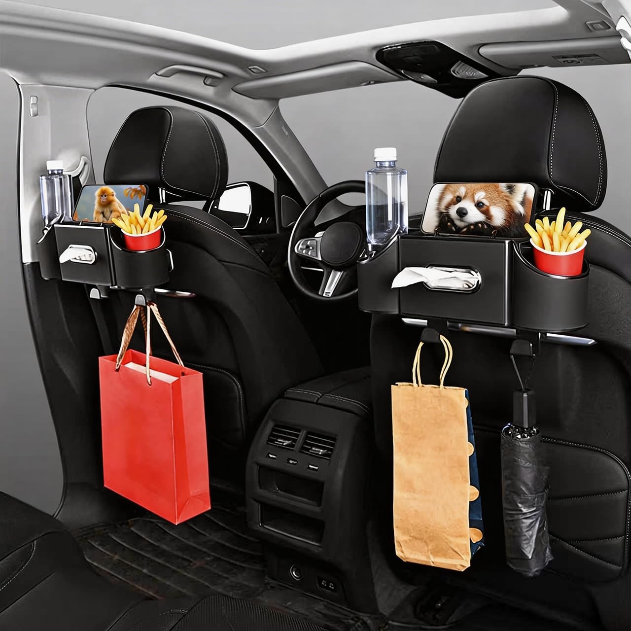 4-in-1 Back Seat Organizer Box (Cup Holder, Tissue & Storage)