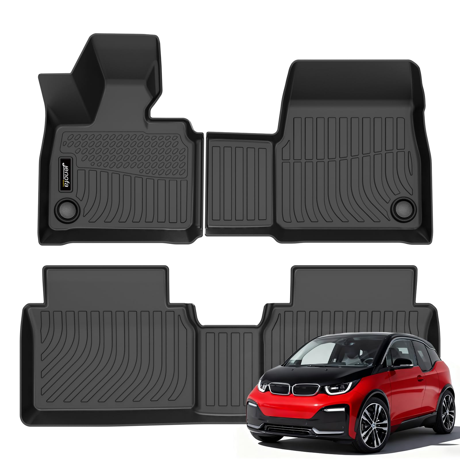 All-Weather Car Floor Mats Full Set (TPE, Cargo & Rear Back Mat)