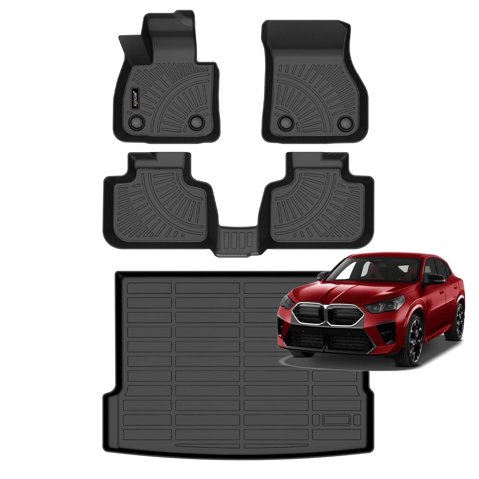 All-Weather Car Floor Mats Full Set (TPE, Cargo & Rear Back Mat)