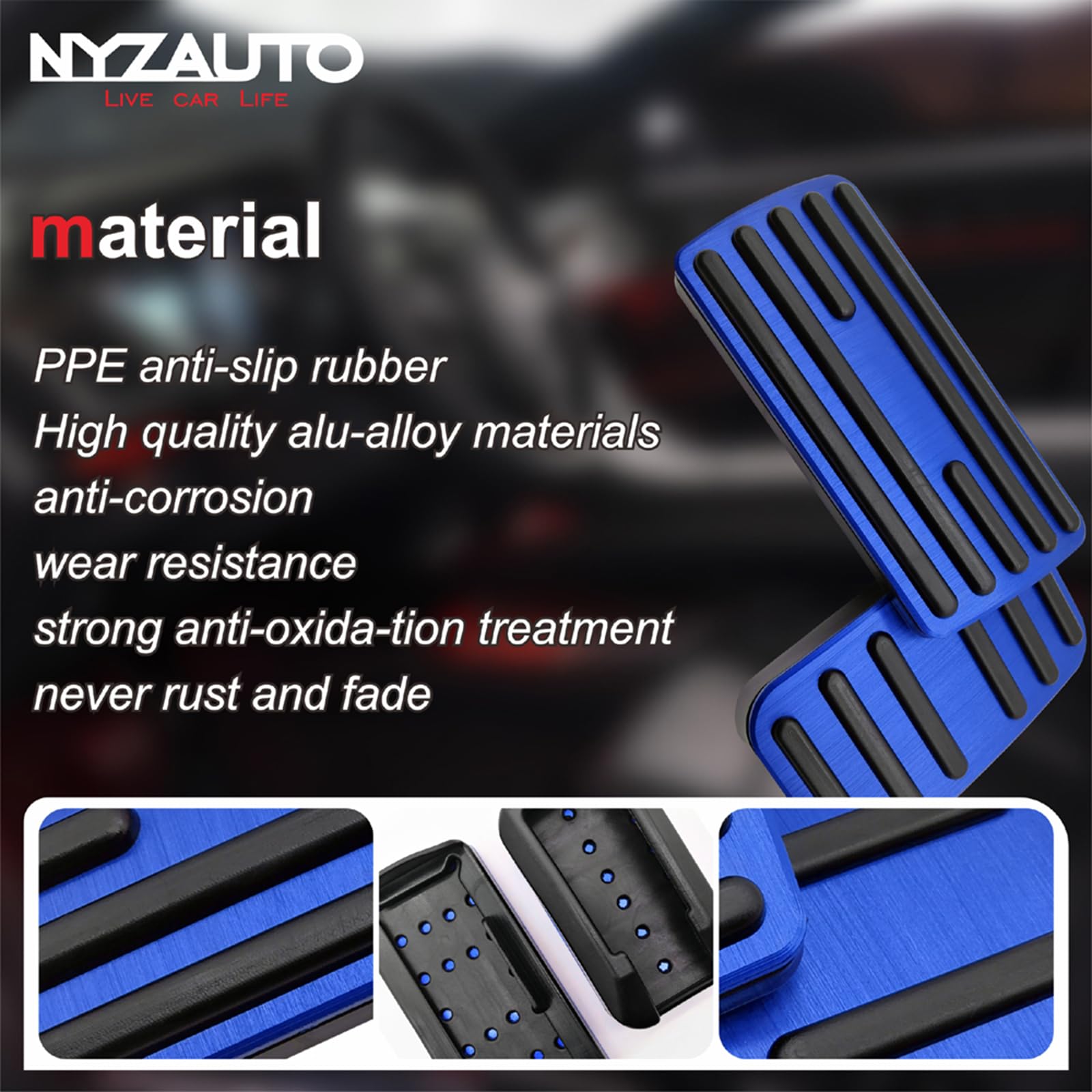 NYZAUTO Non-Slip Foot Pedal Pads Compatible with Honda