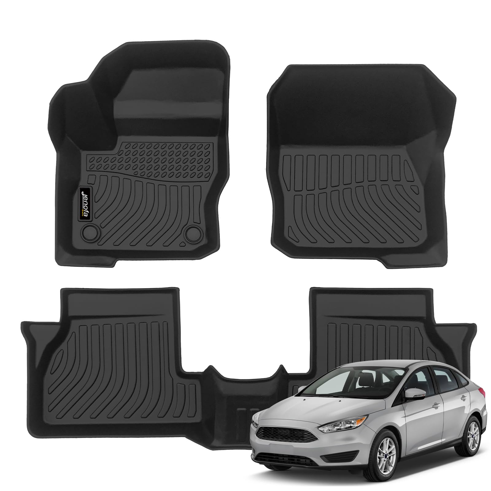 All-Weather Car Floor Mats Full Set (TPE, Cargo & Rear Back Mat)