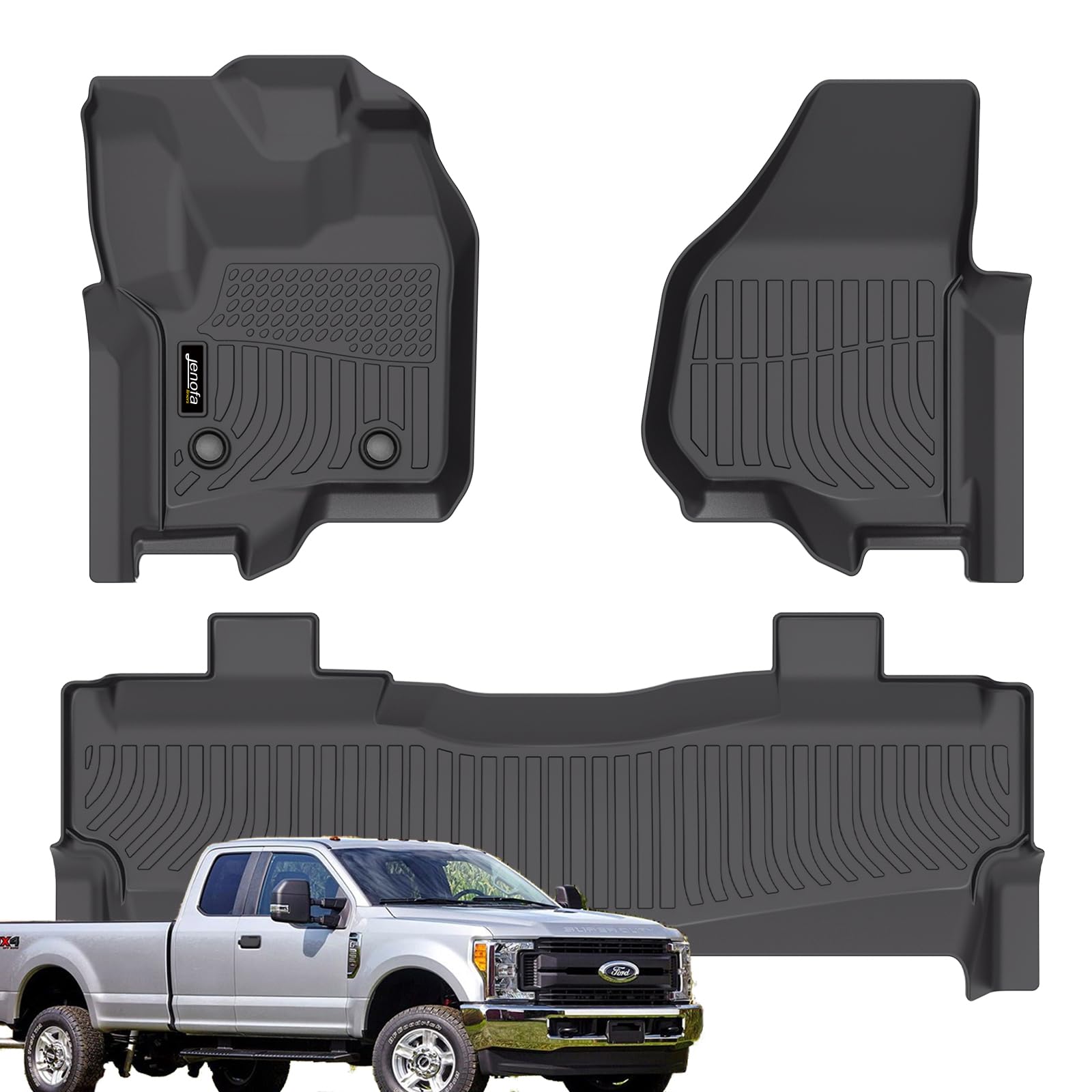 All-Weather Car Floor Mats Full Set (TPE, Cargo & Rear Back Mat)