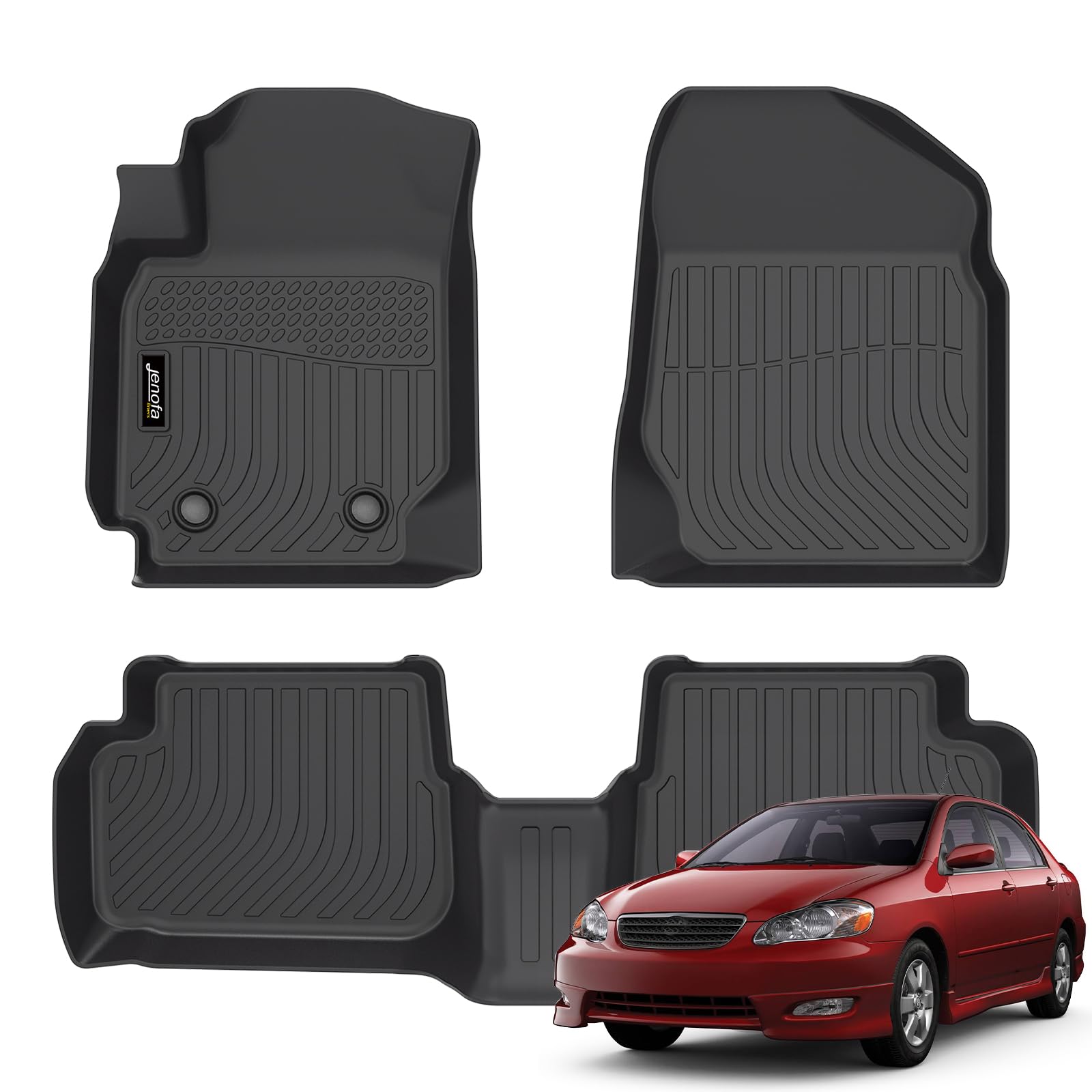 All-Weather Car Floor Mats Full Set (TPE, Cargo & Rear Back Mat)