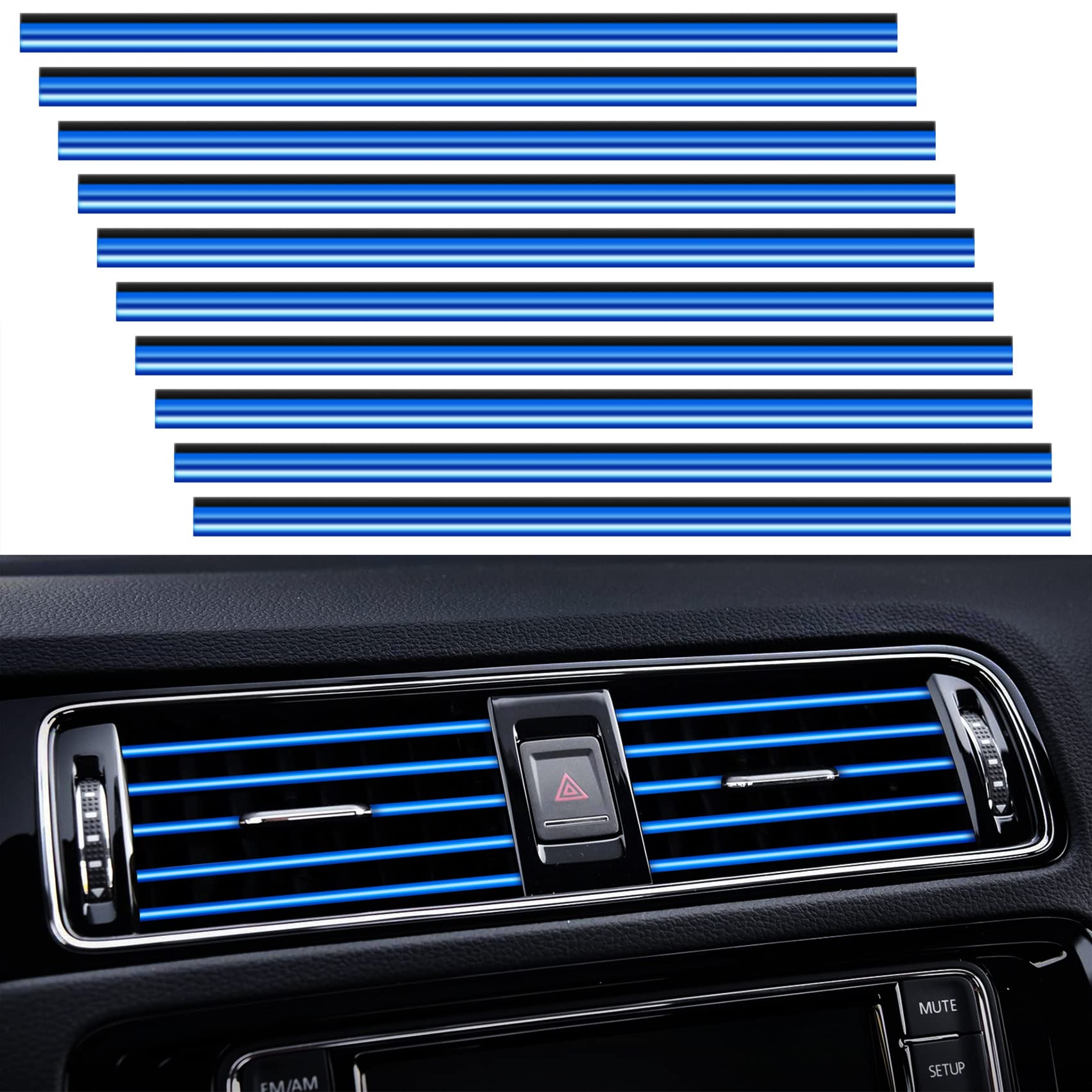 20PCS Car Air Vent Trim Strips (Flexible, Waterproof, Universal)