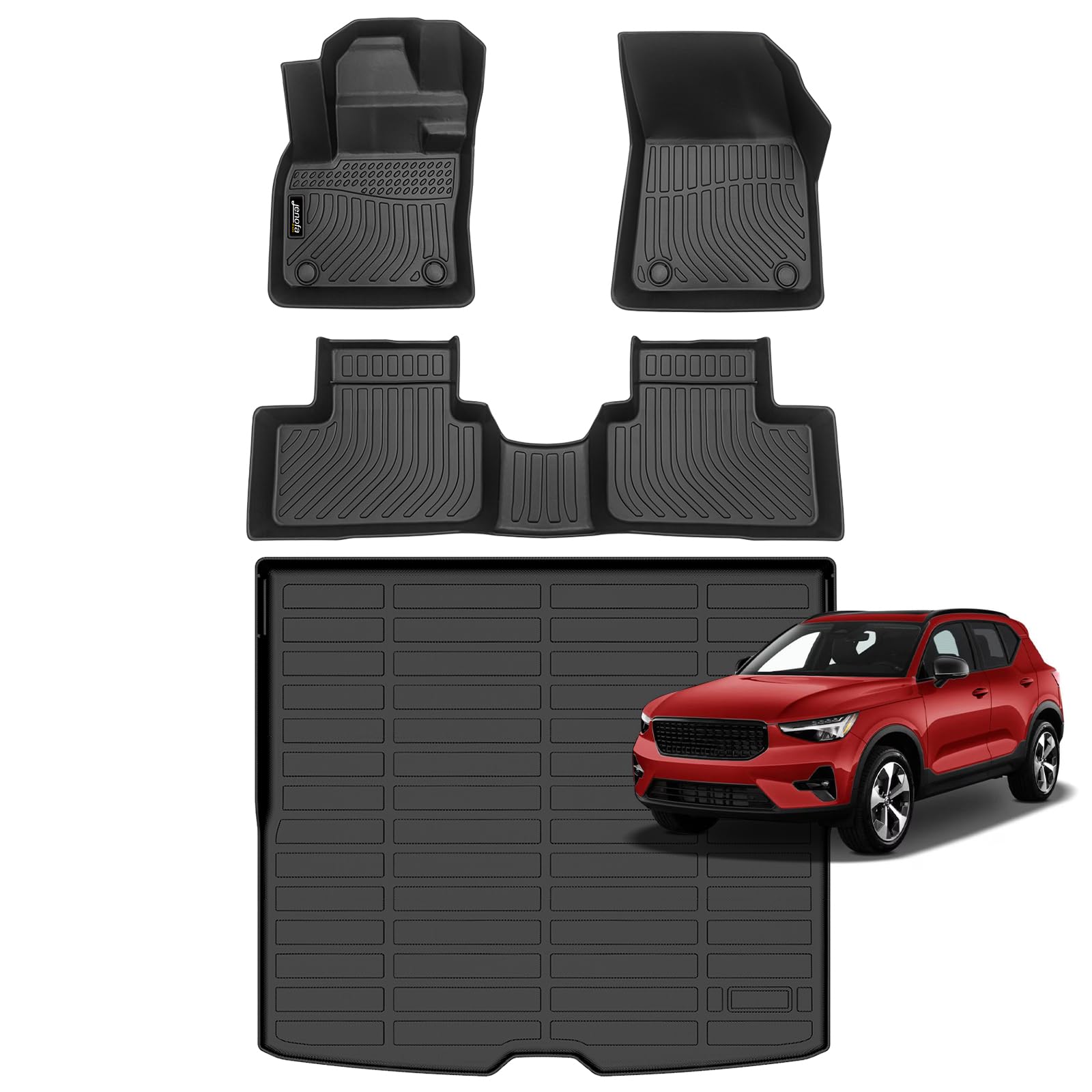 All-Weather Car Floor Mats Full Set (TPE, Cargo & Rear Back Mat)