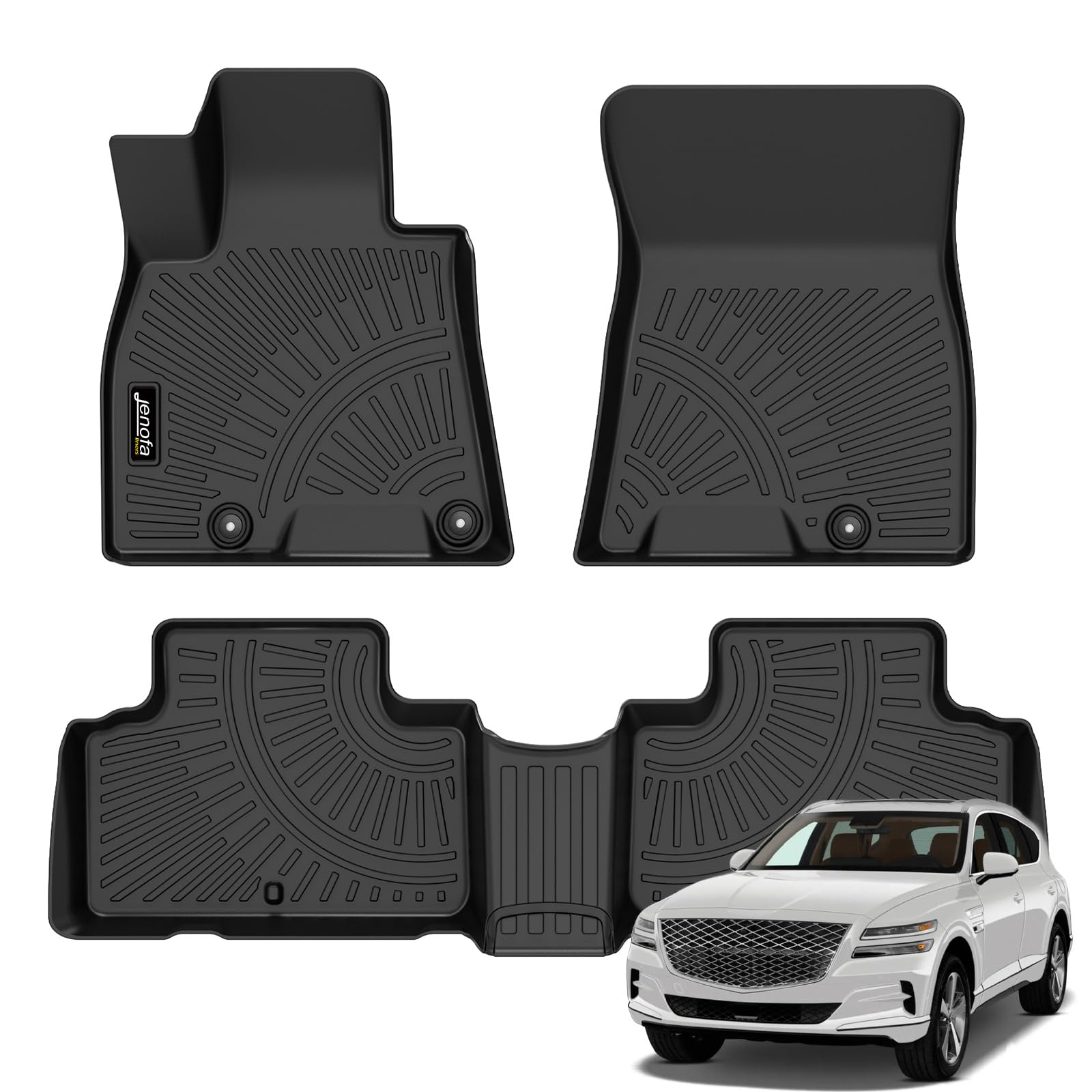 All-Weather Car Floor Mats Full Set (TPE, Cargo & Rear Back Mat)