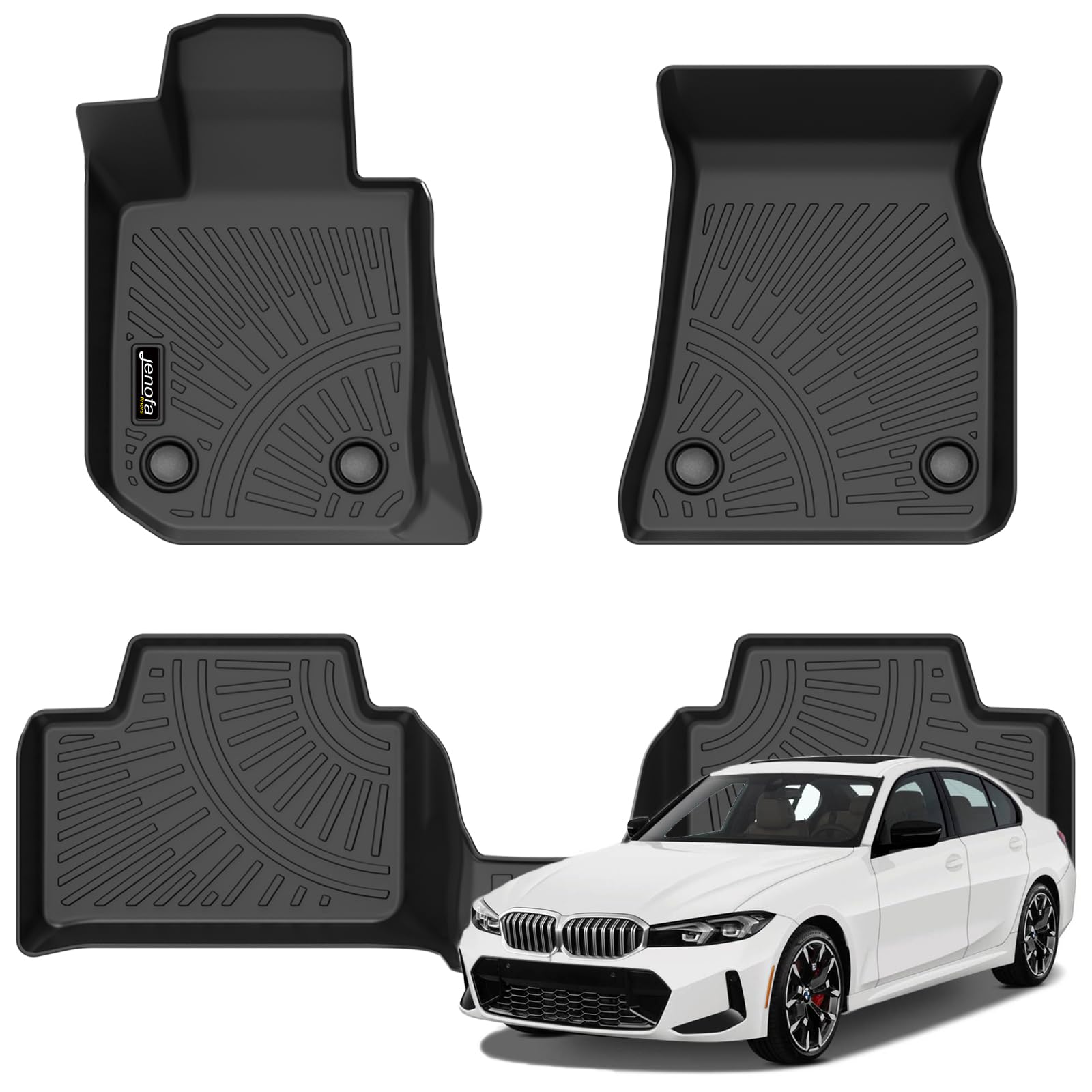 All-Weather Car Floor Mats Full Set (TPE, Cargo & Rear Back Mat)