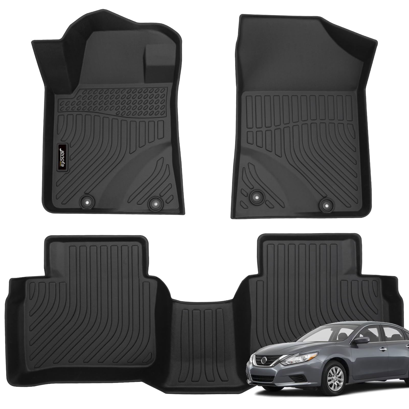 All-Weather Car Floor Mats Full Set (TPE, Cargo & Rear Back Mat)