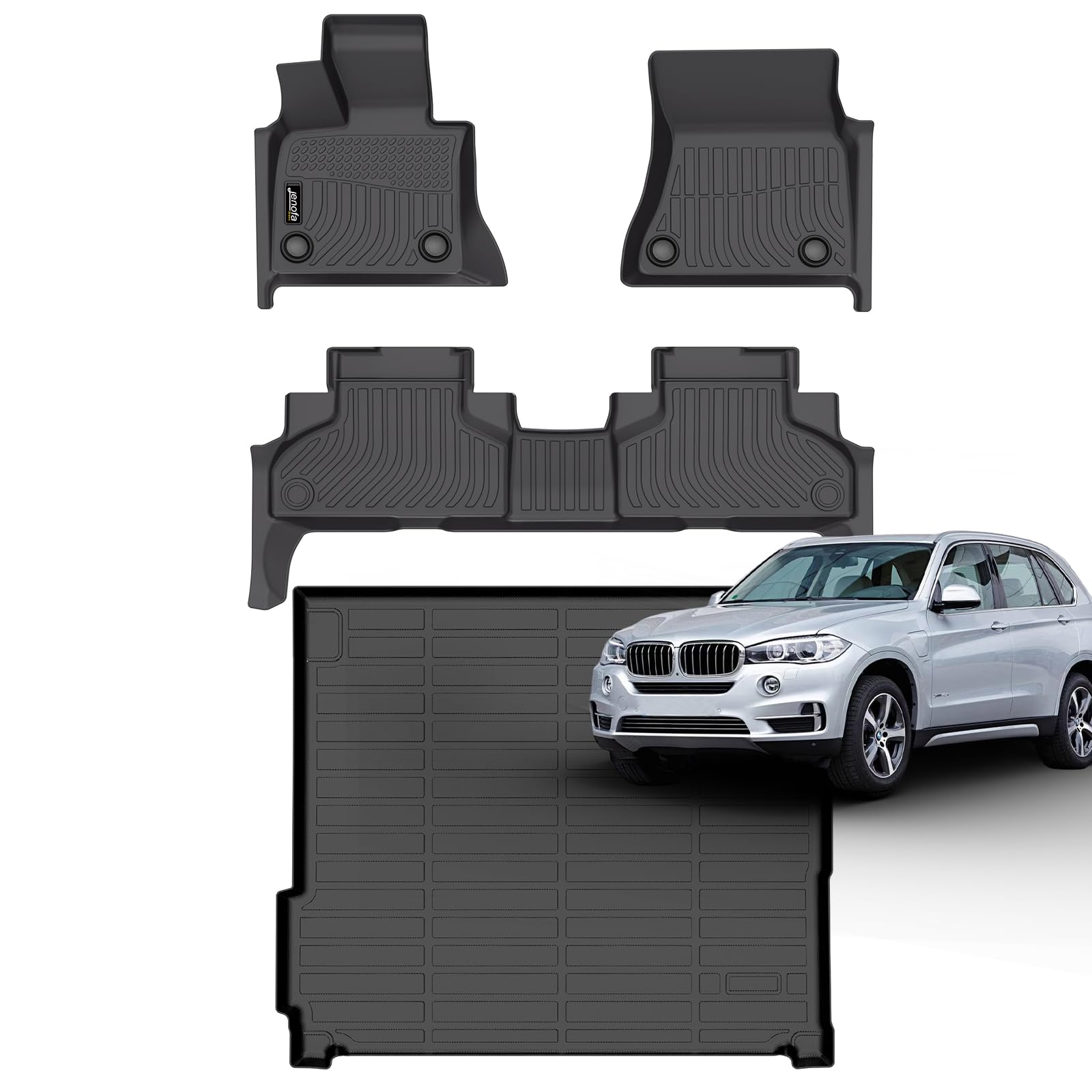 All-Weather Car Floor Mats Full Set (TPE, Cargo & Rear Back Mat)