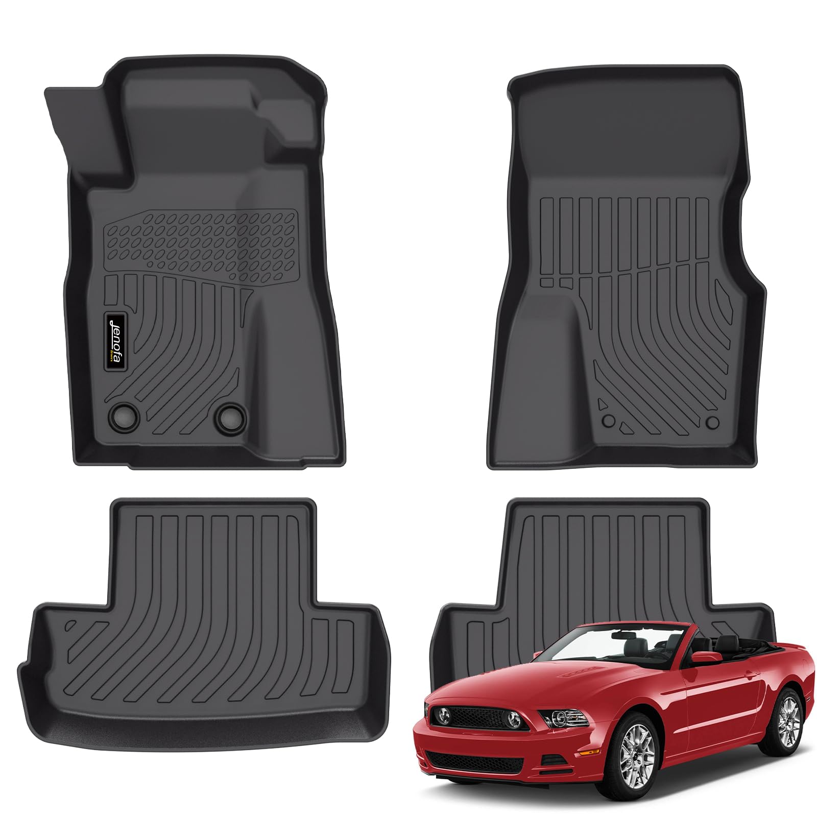 All-Weather Car Floor Mats Full Set (TPE, Cargo & Rear Back Mat)
