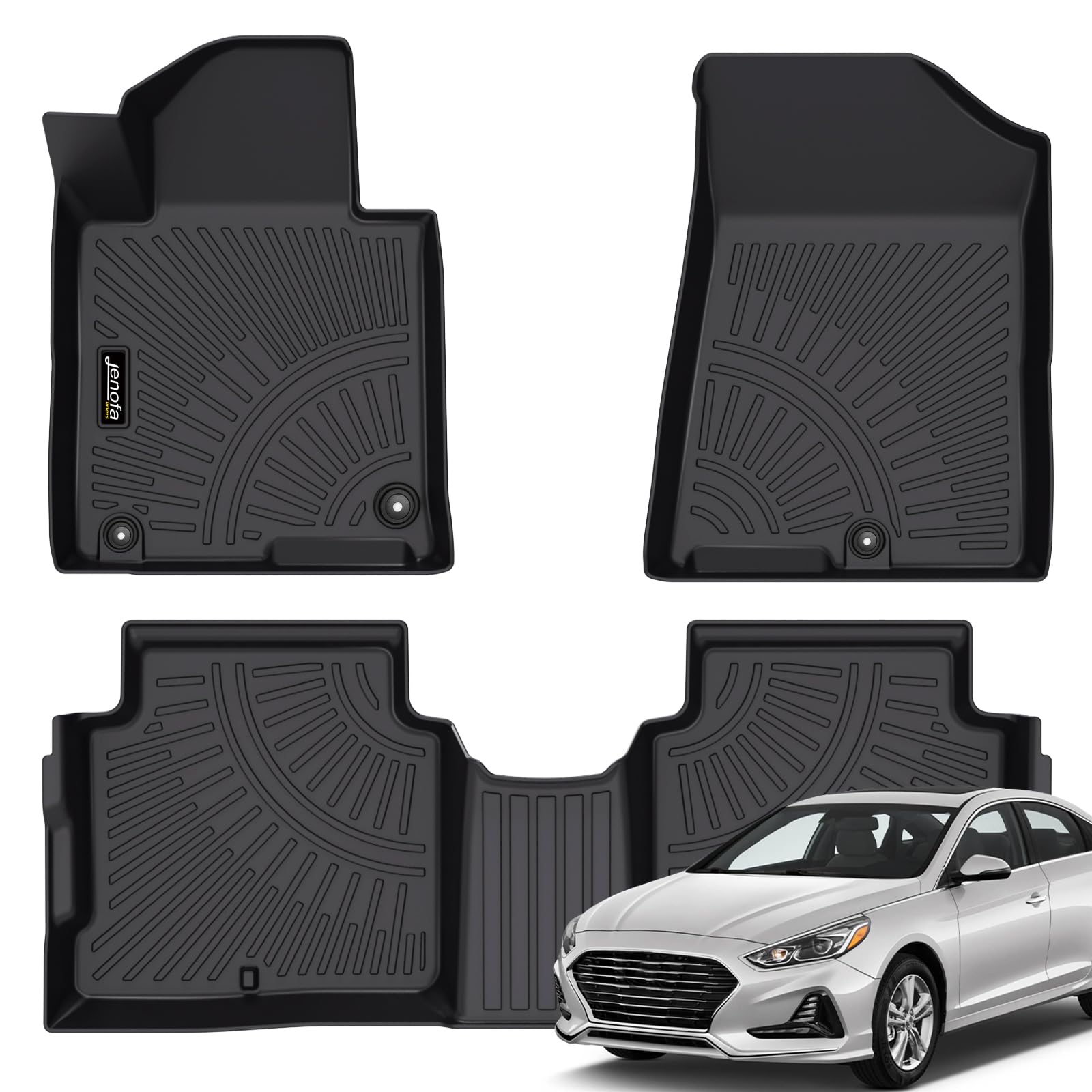 All-Weather Car Floor Mats Full Set (TPE, Cargo & Rear Back Mat)