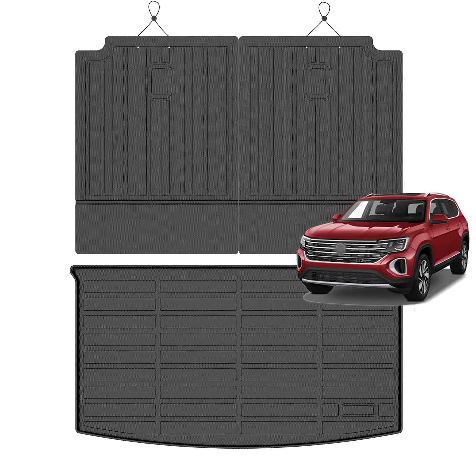 All-Weather Car Floor Mats Full Set (TPE, Cargo & Rear Back Mat)