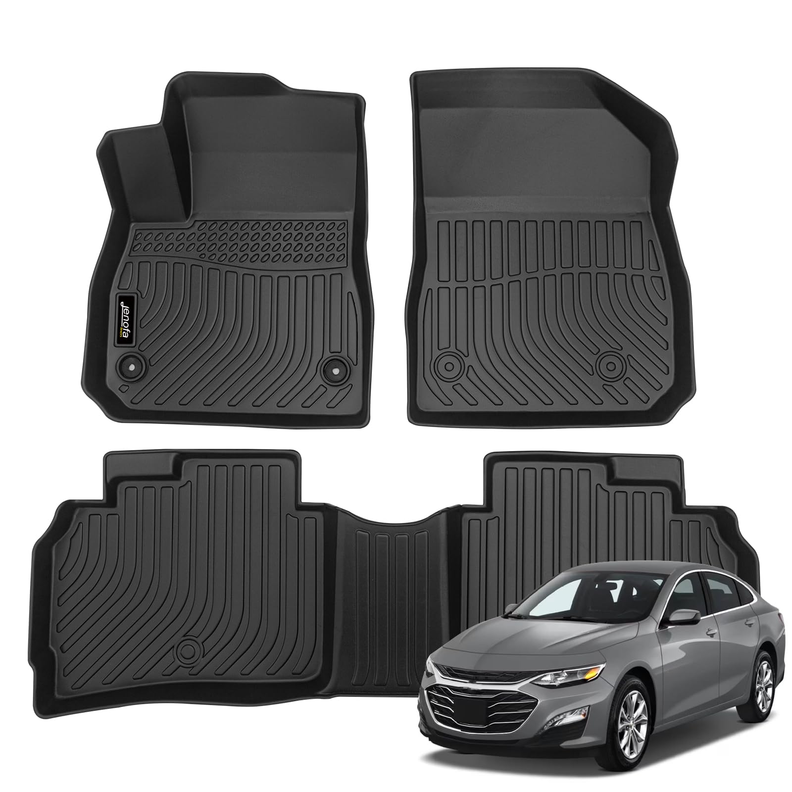 All-Weather Car Floor Mats Full Set (TPE, Cargo & Rear Back Mat)