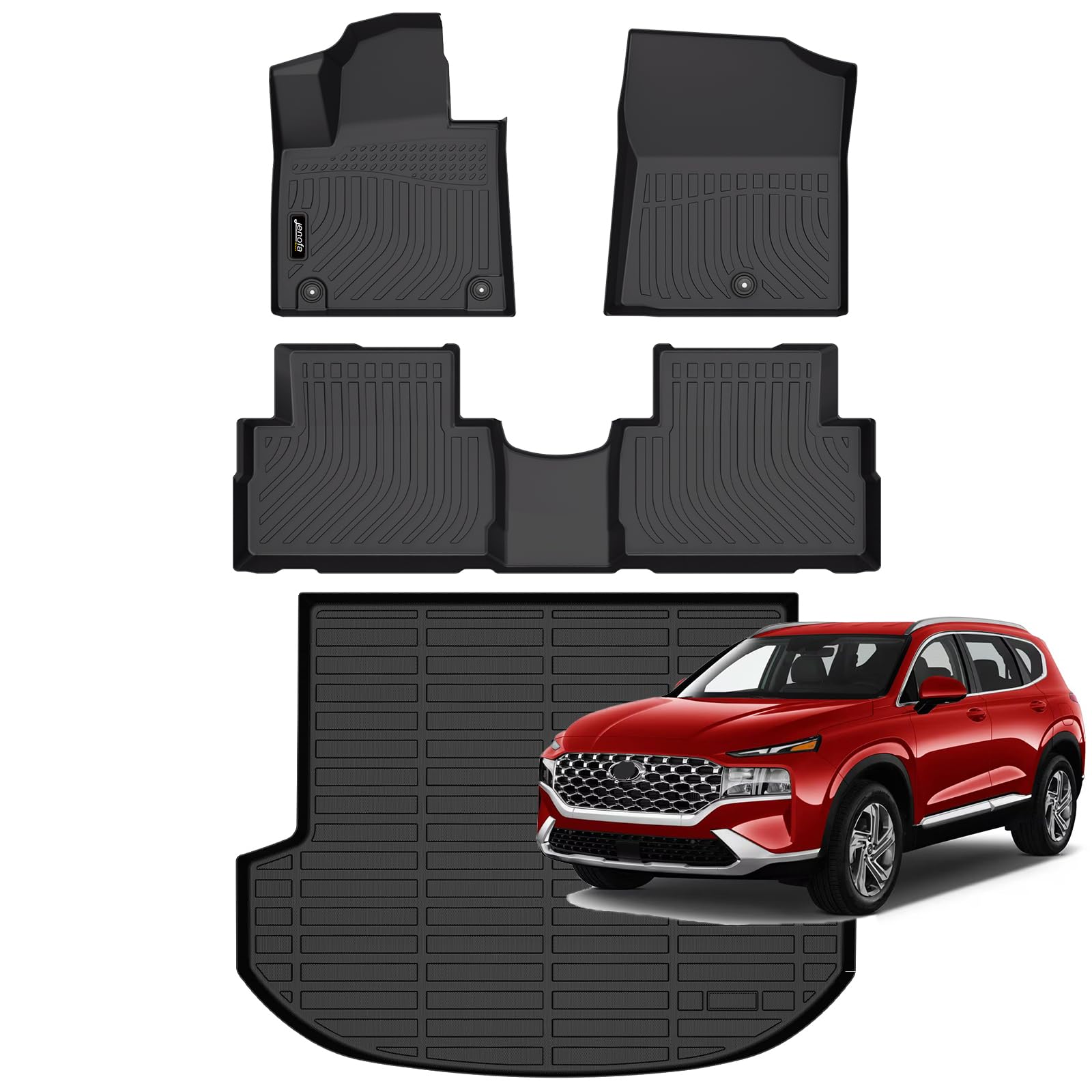 All-Weather Car Floor Mats Full Set (TPE, Cargo & Rear Back Mat)