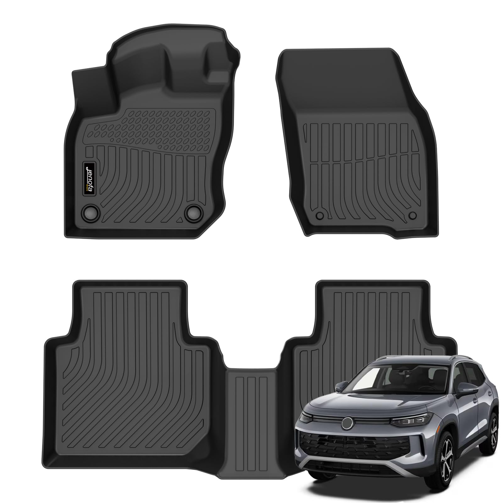 All-Weather Car Floor Mats Full Set (TPE, Cargo & Rear Back Mat)