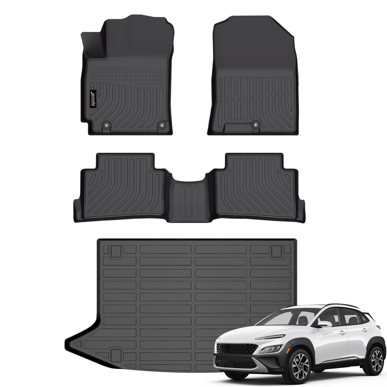 All-Weather Car Floor Mats Full Set (TPE, Cargo & Rear Back Mat)
