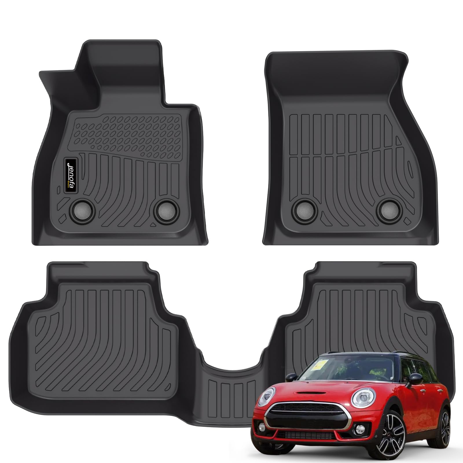 All-Weather Car Floor Mats Full Set (TPE, Cargo & Rear Back Mat)